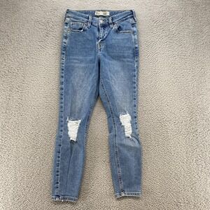 Topshop High Rise Skinny Jeans Womens Size 26 Cropped Distressed Jamie Stretchy